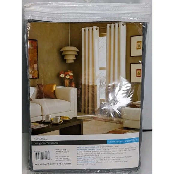 Curtainworks Kendall White Grommet Curtains 52x84 Light Filtering Set of 2 New - Picture 4 of 9